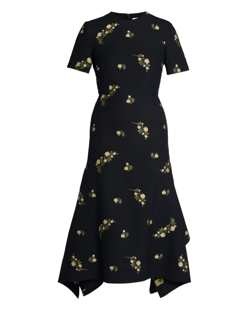 Erdem Midikleid mit Stickerei - Schwarz Schwarz