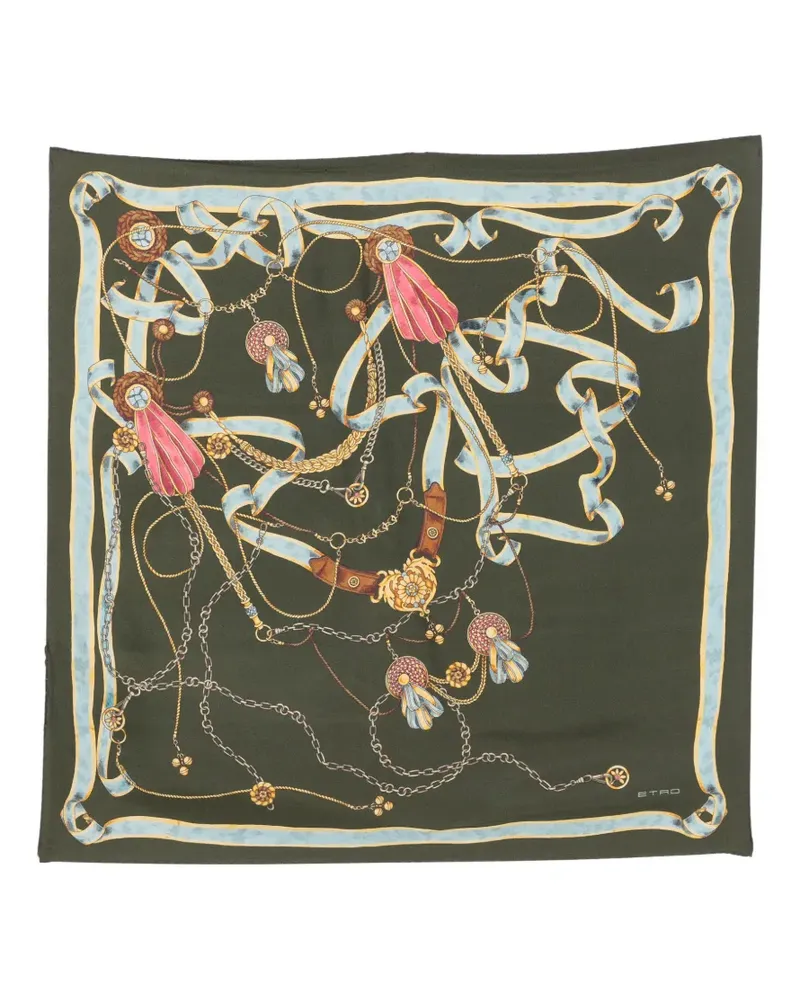 Etro Seidenschal mit Print - Grün Grün