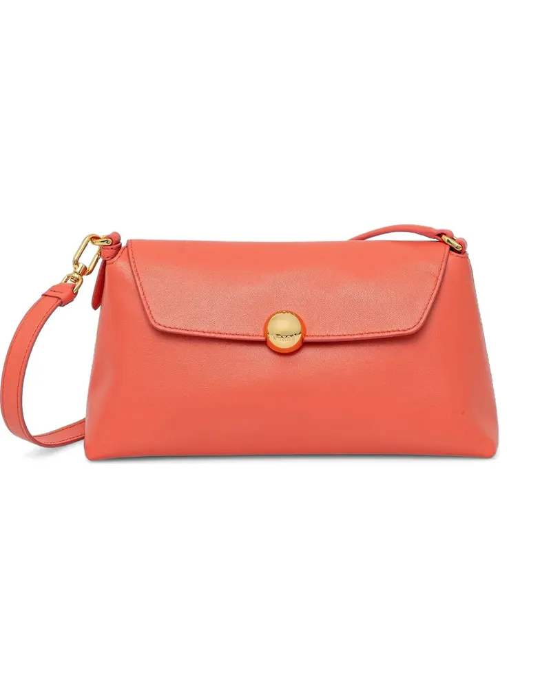 Furla logo-plaque leather shoulder bag - Orange Orange