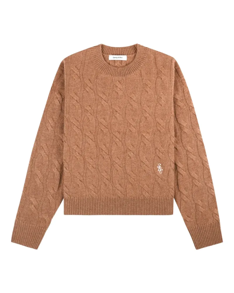 SPORTY & RICH cable-knit logo sweater - Braun Braun