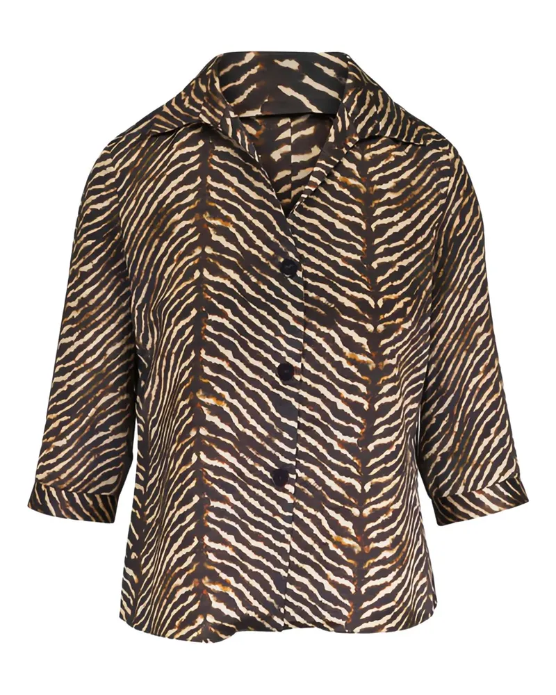 Peter Cohen zebra-print blouse - Braun Braun