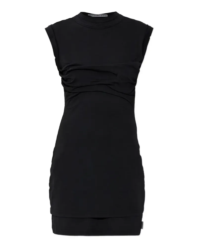 Alexander Wang draped layered mini dress - Schwarz Schwarz