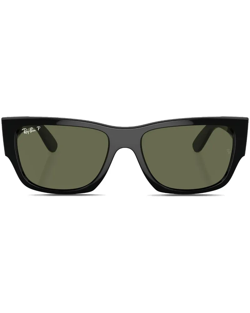 Ray Ban Carlos Sonnenbrille mit eckigem Gestell - Schwarz Schwarz