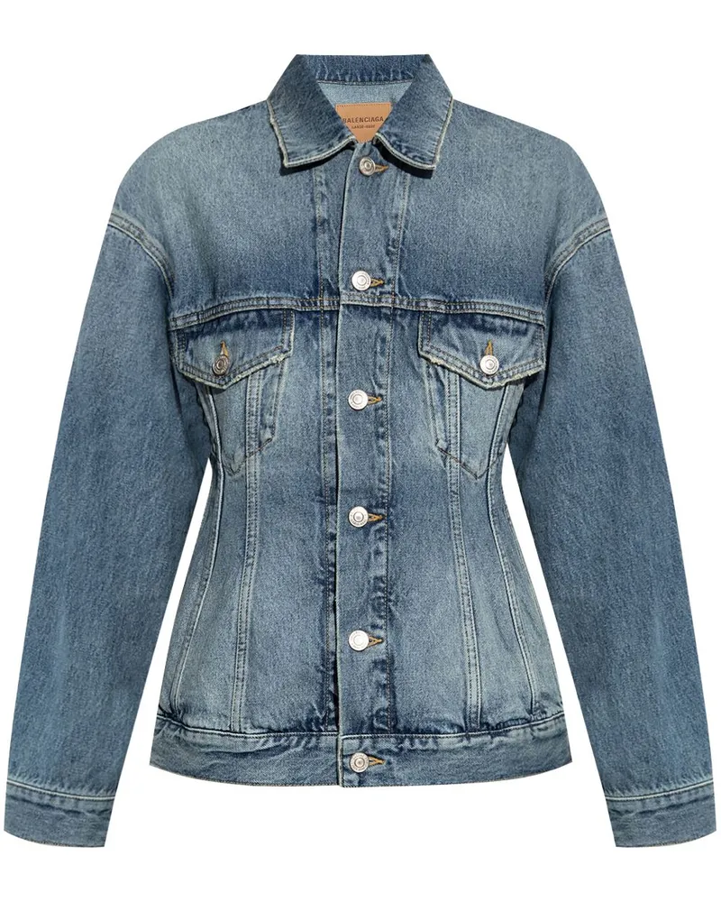 Balenciaga Hourglass Jeansjacke - Blau Blau