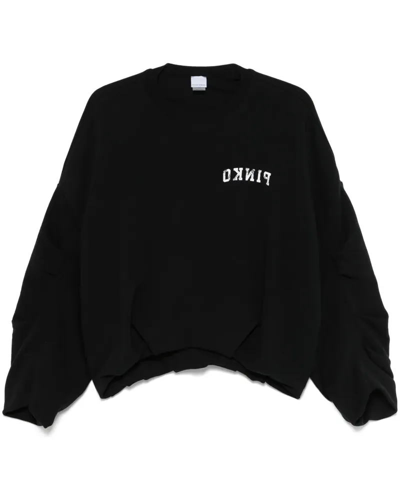 Pinko Sweatshirt mit Logo-Print - Schwarz Schwarz