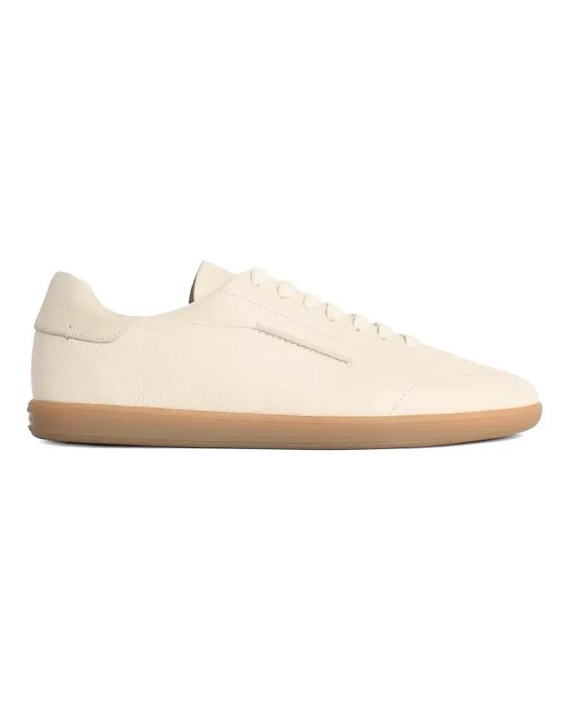 Ermenegildo Zegna leather lace-up sneakers - Nude Nude