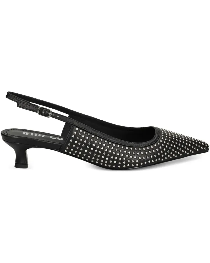 Bibi Lou Slingback-Pumps mit Nieten 35mm - Schwarz Schwarz
