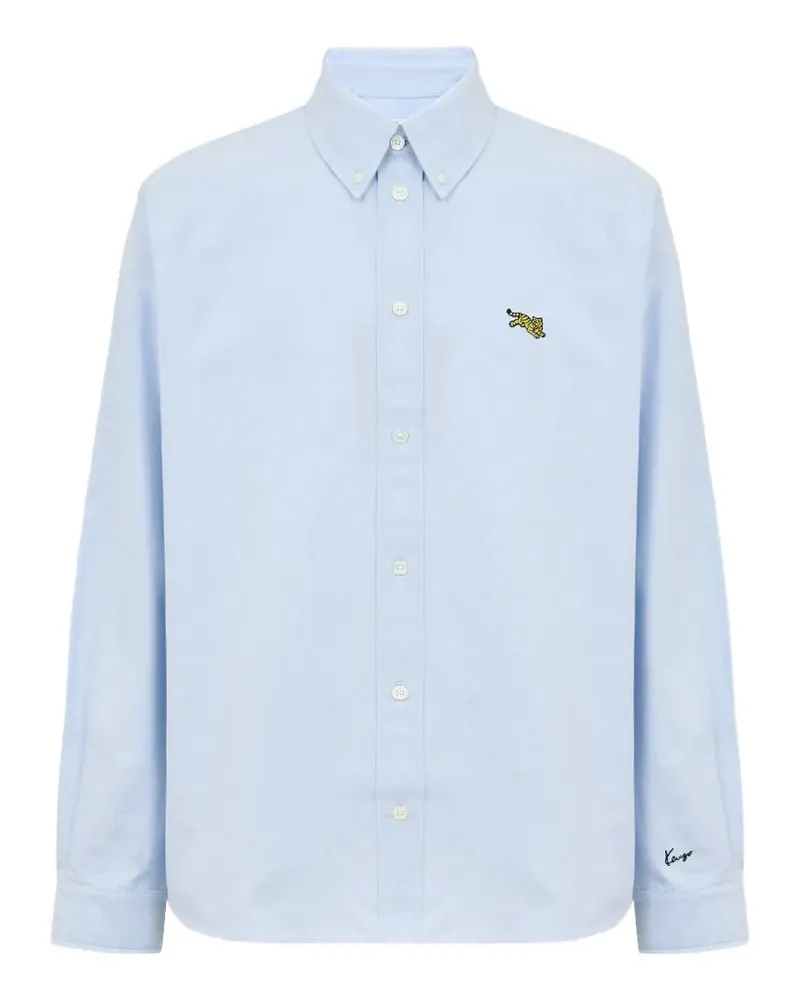 Kenzo Oxford-Hemd mit Tiger-Patch - Blau Blau