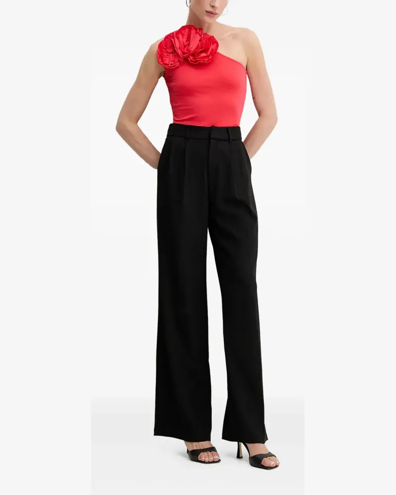 Karl Lagerfeld One-Shoulder-Top mit Rosendetail - Rot Rot