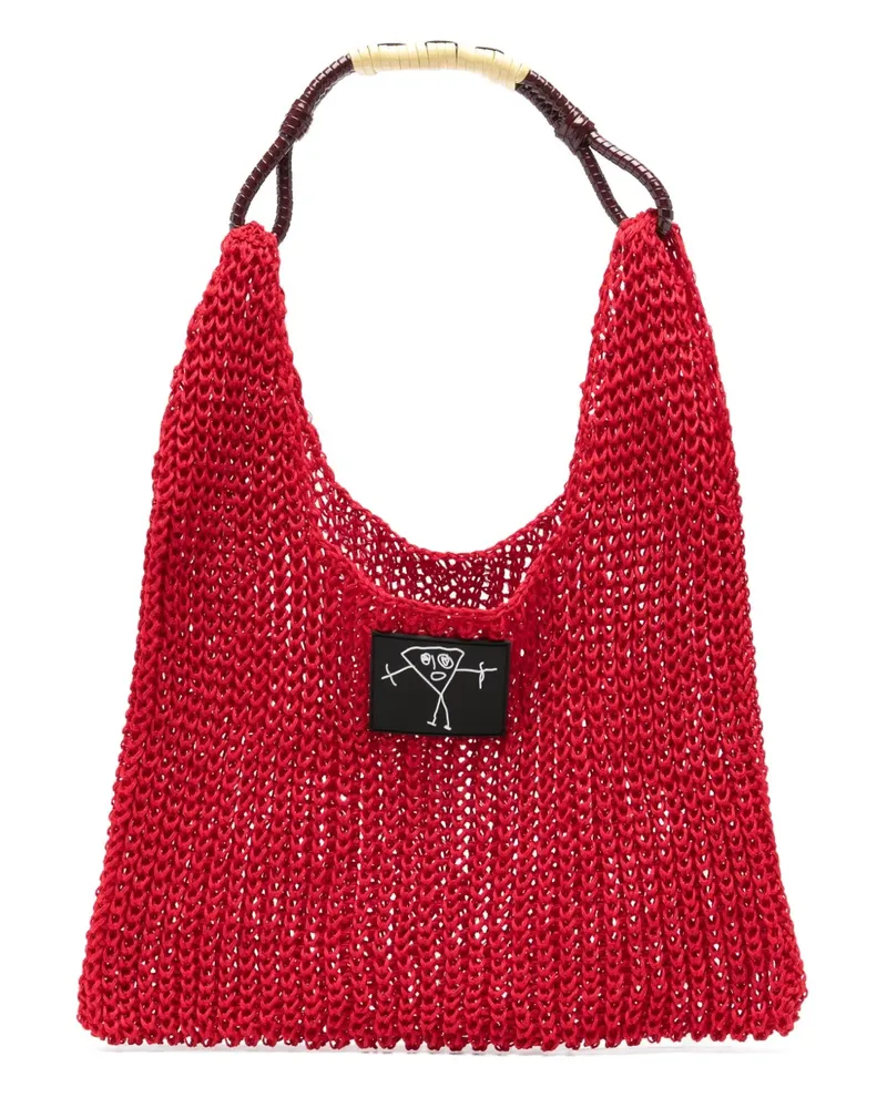 PLAN C Gestrickte Handtasche - Rot Rot