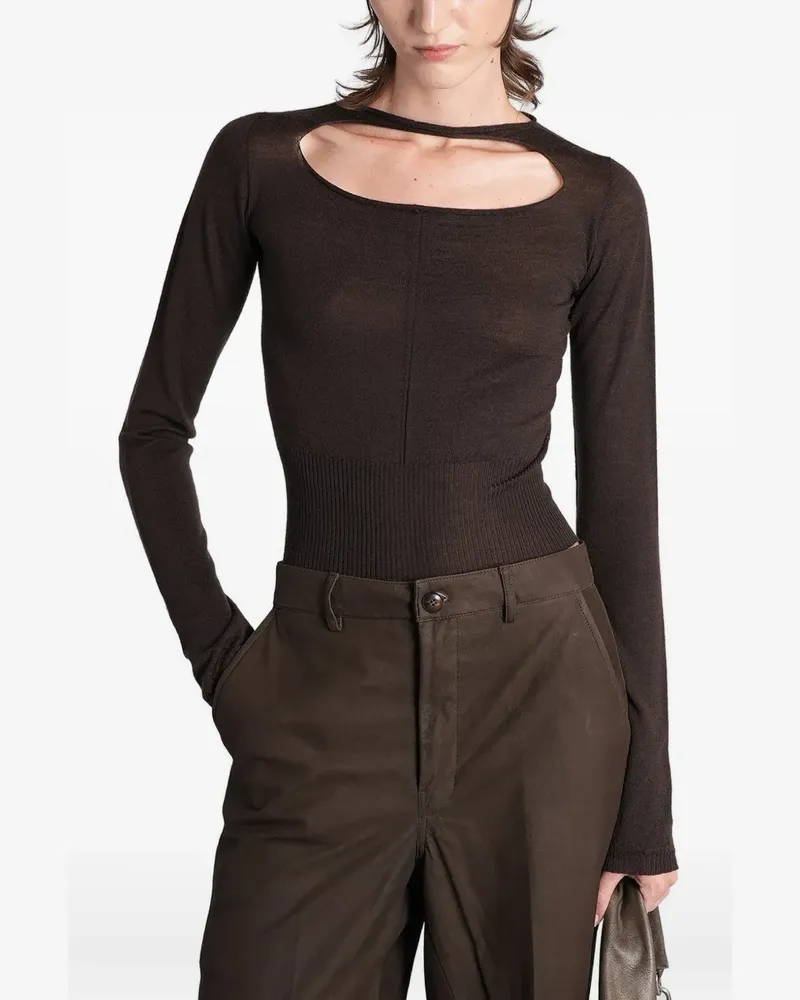 Rick Owens cut-out long-sleeve top - Braun Braun