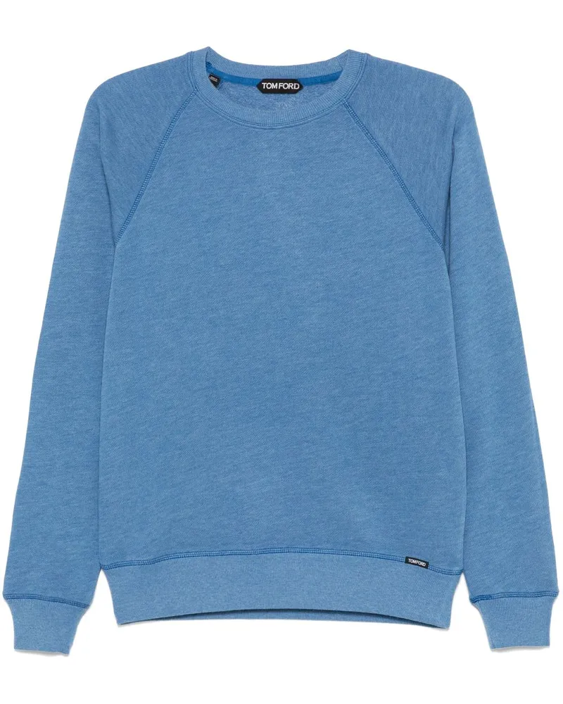 Tom Ford Sweatshirt mit Logo-Patch - Blau Blau