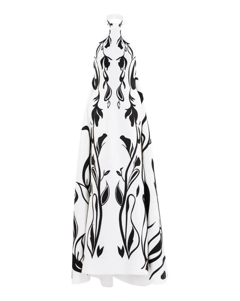 Saiid Kobeisy Neckholder-Kleid mit Laser-Cuts - Weiß Weiß