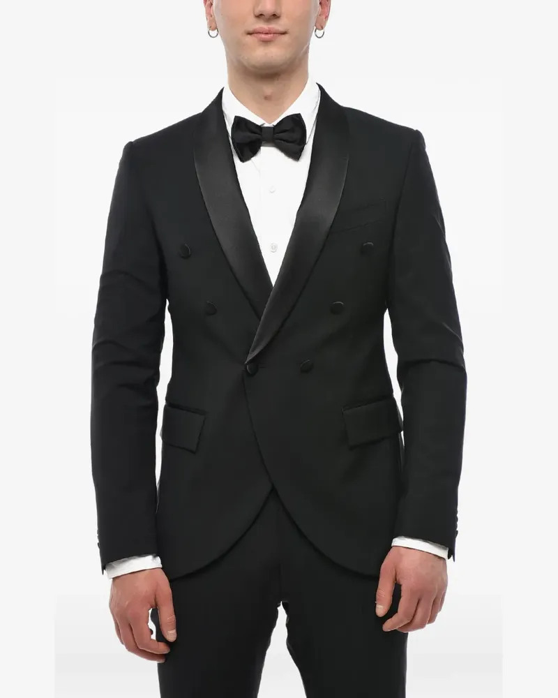 Corneliani double-breasted shawl-lapel suit - Schwarz Schwarz