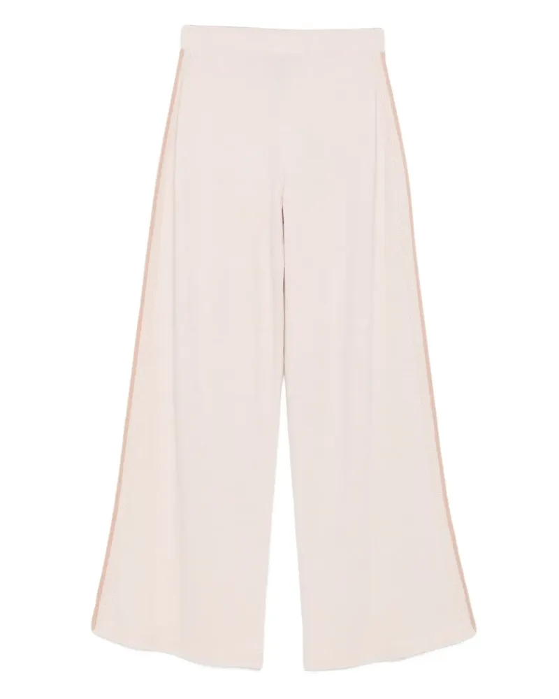 D.EXTERIOR Gerippte Strickhose mit Seitenstreifen - Nude Nude