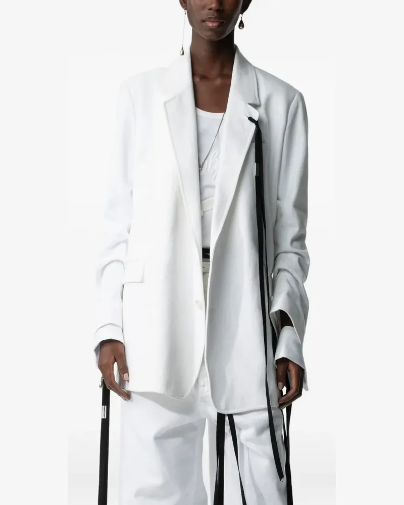 Ann Demeulemeester Einreihiges Sakko - Weiß Weiß