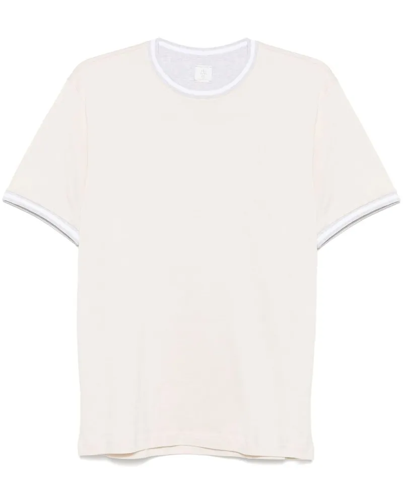 Eleventy T-Shirt mit Streifendetail - Weiß Weiß