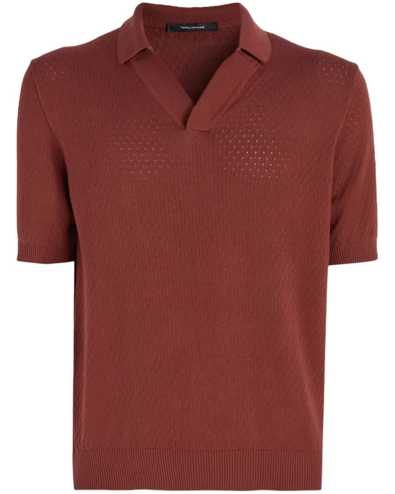 Tagliatore Strukturiertes Poloshirt - Braun Braun