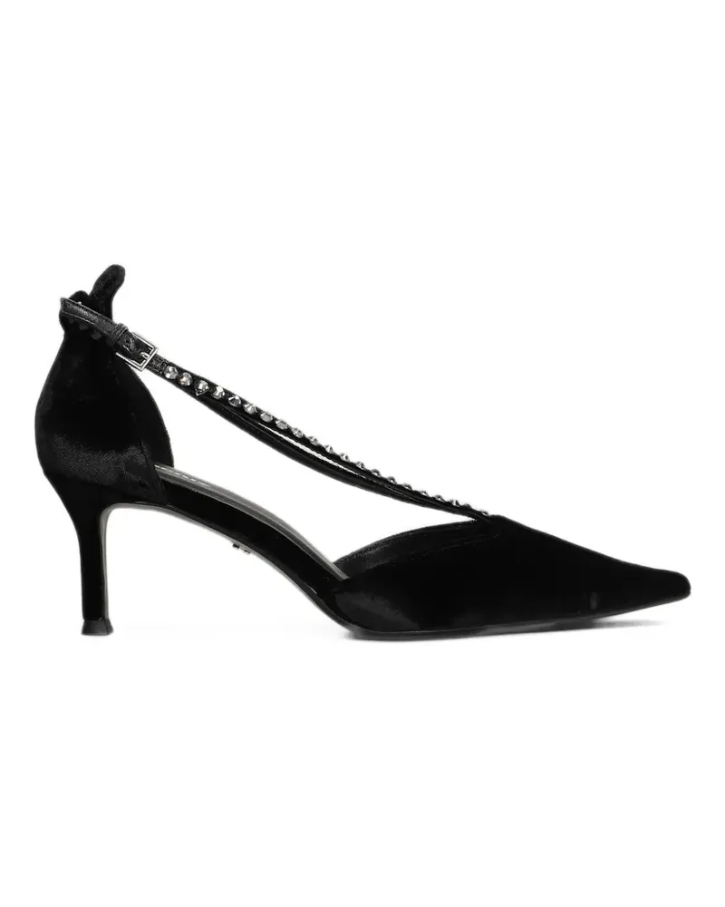 Lola Cruz Mirabella 65 Pumps aus Samt mit Kristallen - Schwarz Schwarz