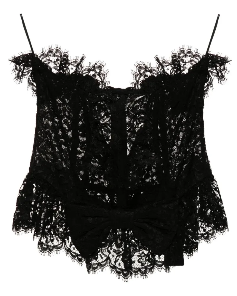 Alessandra Rich Bustier mit Schleife - Schwarz Schwarz