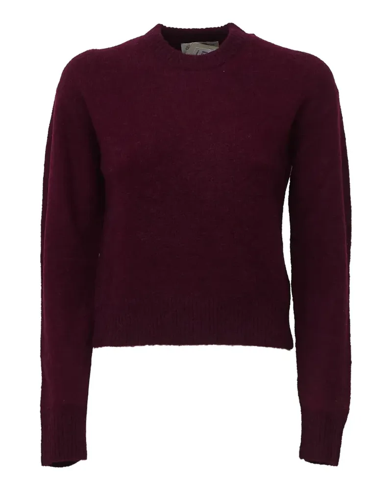 MC2 Saint Barth Lucille Pullover aus weichem Alpakawollgemisch mit rundem Ausschnitt und Logo-Stickerei - Rot Rot