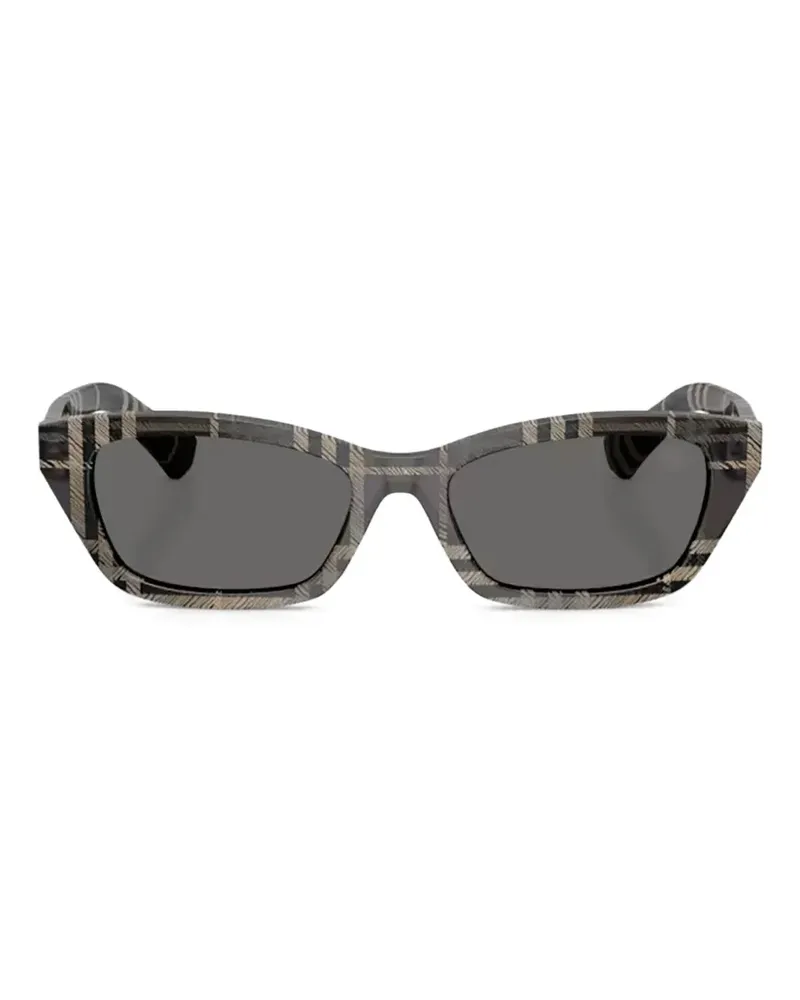 Burberry checked rectangle-frame sunglasses - Grau Grau