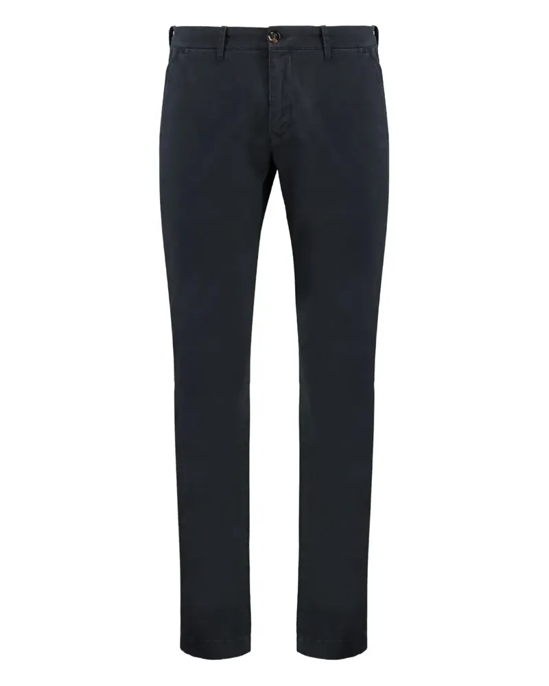 MOORER Hose mit Leder-Logo - Blau Blau