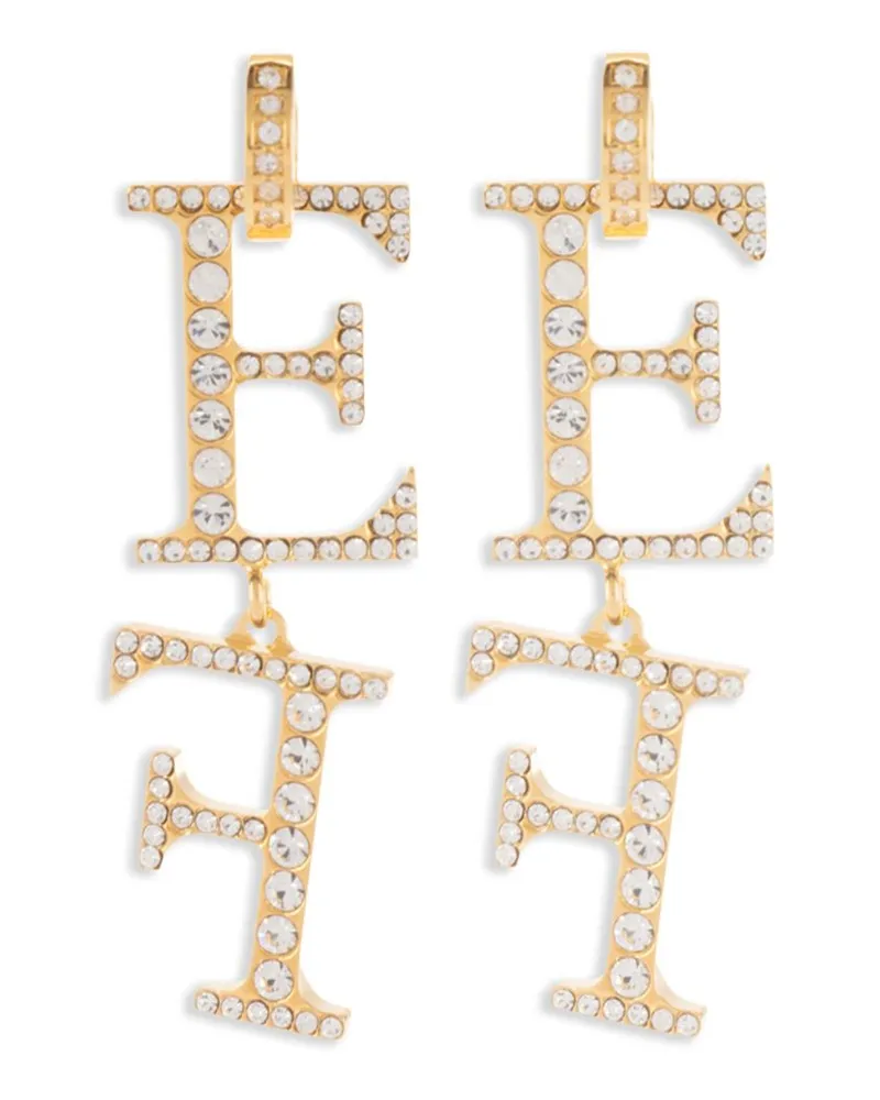 Elisabetta Franchi Hängeohrringe mit Initialen-Anhänger - Gold Gold