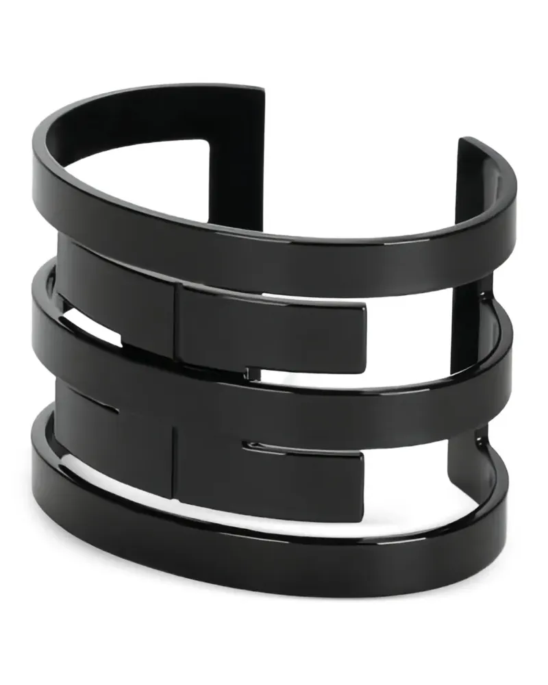 Elisabetta Franchi logo-detail multi-band cuff bracelet - Blau Blau