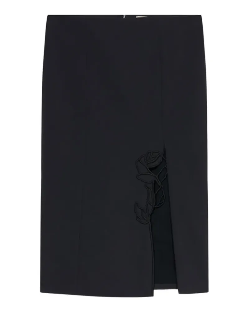 Blumarine Bestickter Midirock - Schwarz Schwarz