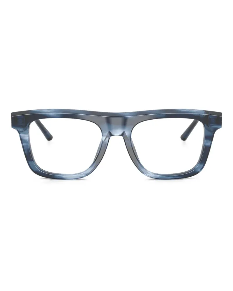 Dolce & Gabbana Gestreifte Brille mit eckigem Gestell - Blau Blau