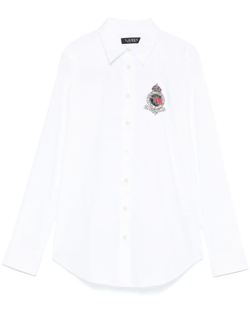 Ralph Lauren Hemd mit perlenverziertem Wappen - Weiß Weiß