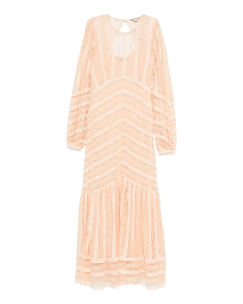 Twin-Set lace striped midi dress - Rosa Rosa