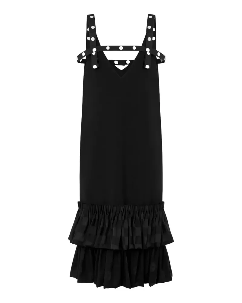 Moschino polka-dot ruffled midi dress - Schwarz Schwarz