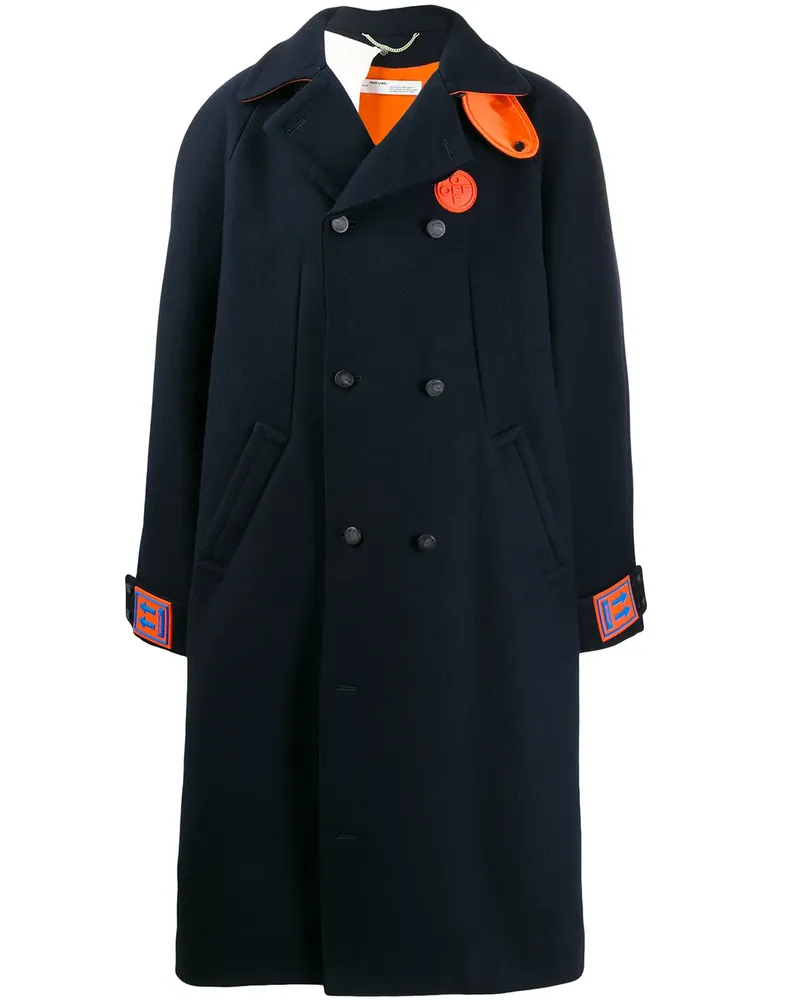 OFF-WHITE Doppelreihiger Mantel - Blau Blau