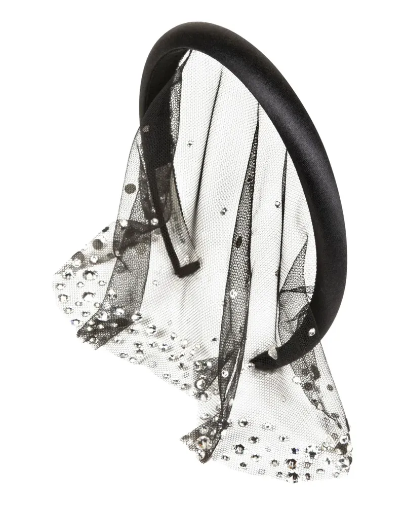 Jennifer Behr Crystal Sydney Voilette Haarschmuck - Schwarz Schwarz