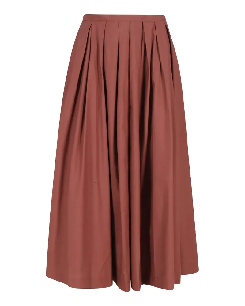 Roberto Collina pleated midi skirt - Braun Braun