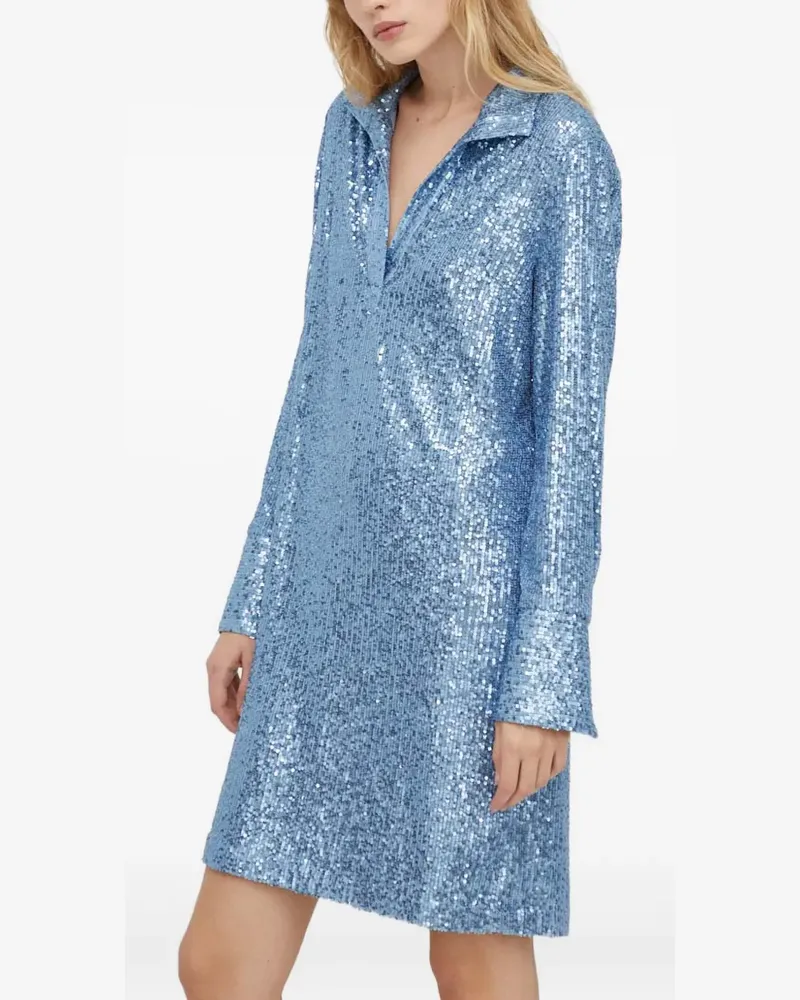 Day Birger et Mikkelsen Minikleid mit Paillettenkragen - Blau Blau