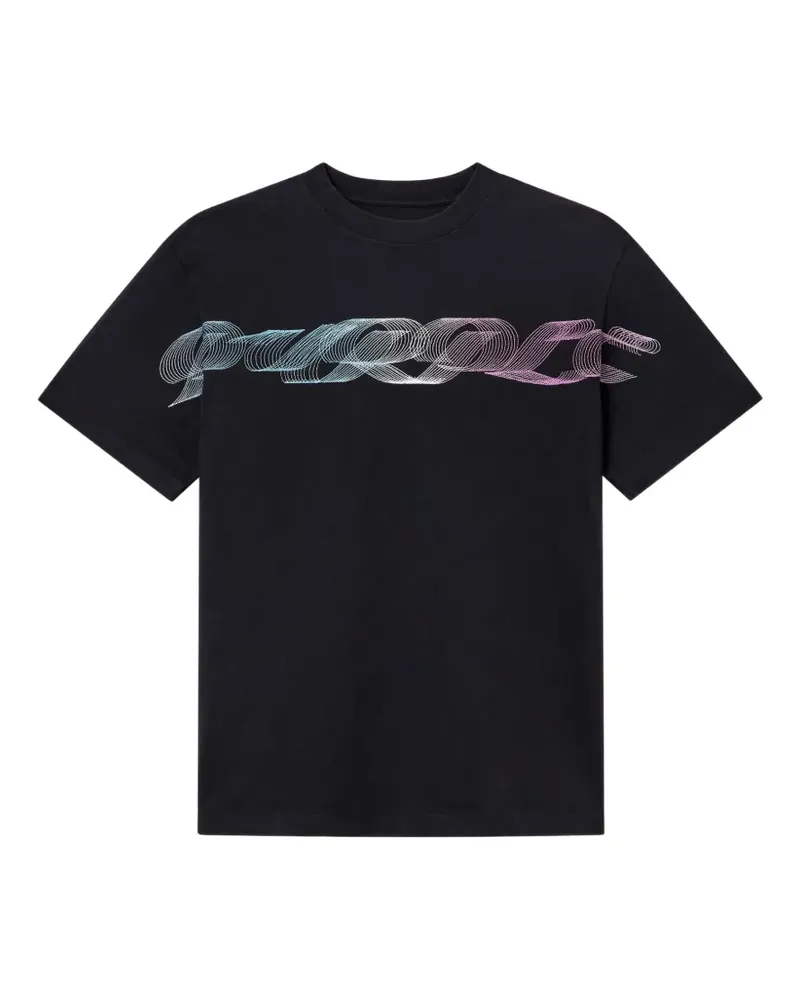 PURPLE BRAND T-Shirt mit Logo - Schwarz Schwarz