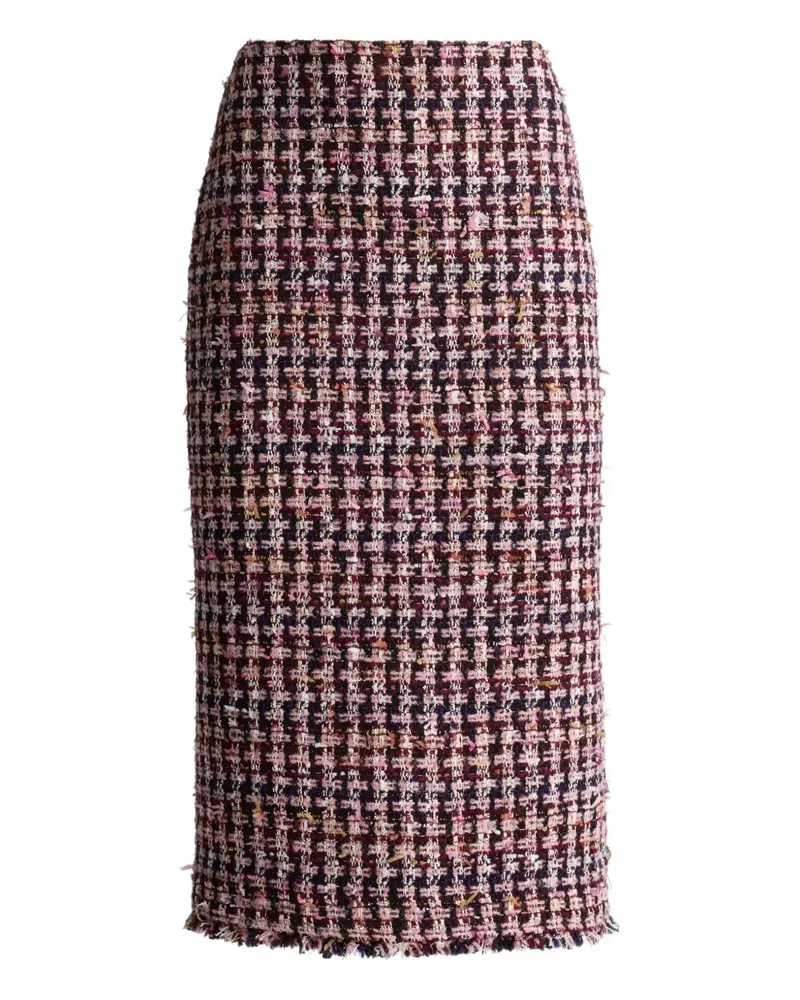 ST. JOHN Midirock mit Hahnentrittmuster - Rot Rot