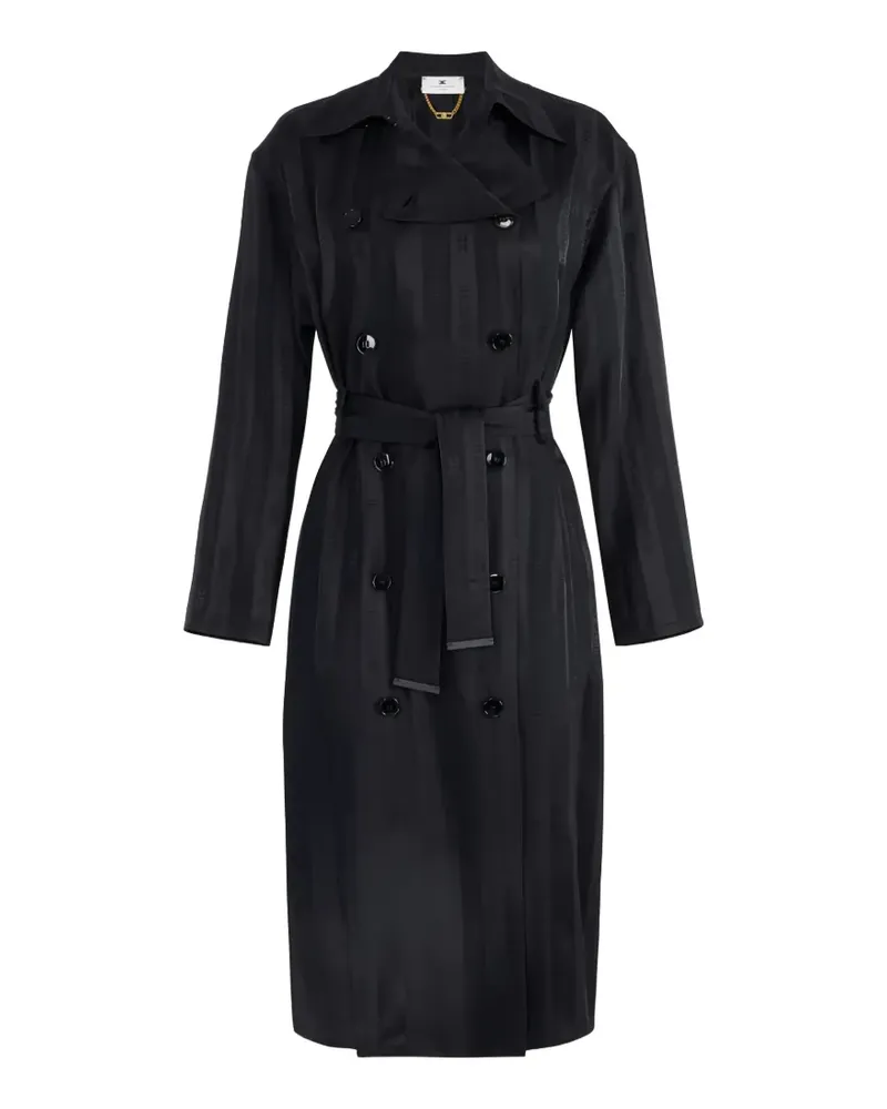 Elisabetta Franchi double-breasted striped trench coat - Schwarz Schwarz