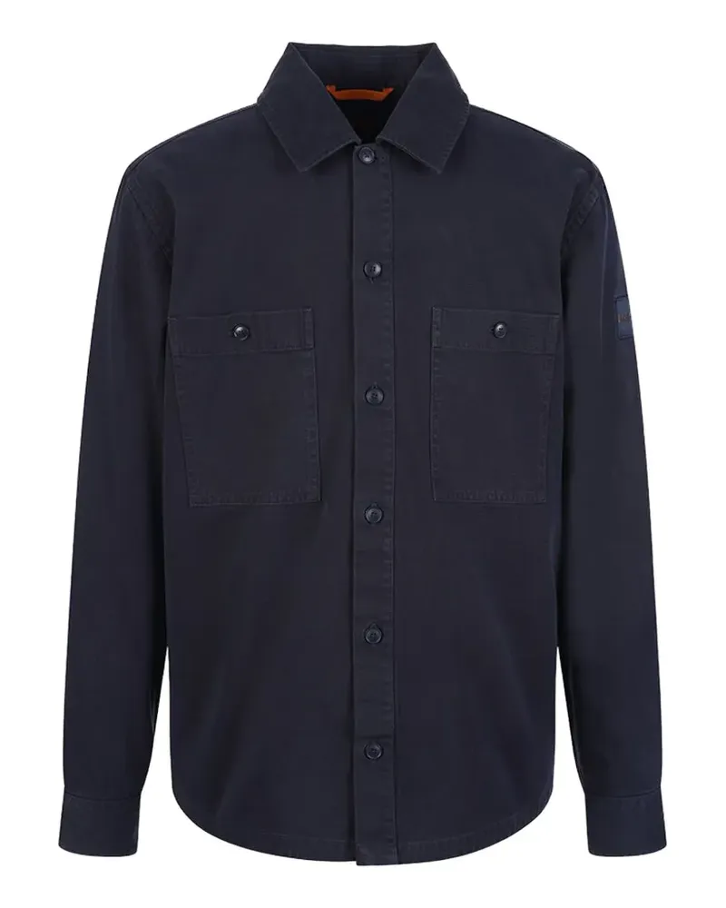 HUGO BOSS flap-pocket long-sleeve shirt - Blau Blau