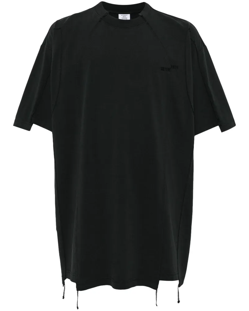 VETEMENTS Blackout T-Shirt mit Cut-Out Schwarz