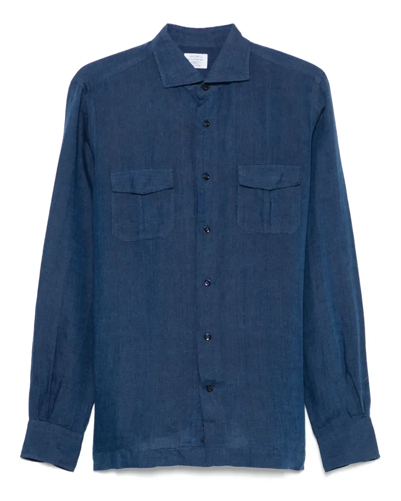 MAZZARELLI Hemd aus Leinen - Blau Blau
