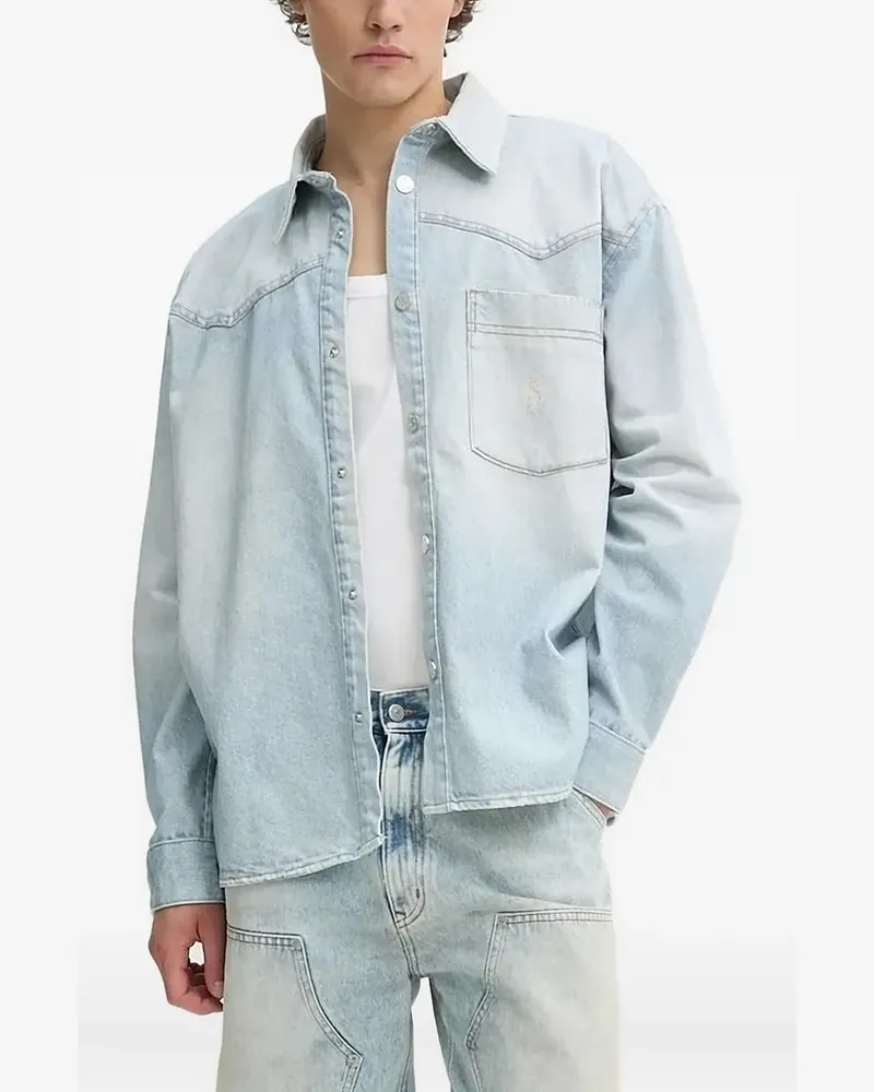 Won Hundred Zayne Jeanshemd mit Westentasche - Blau Blau