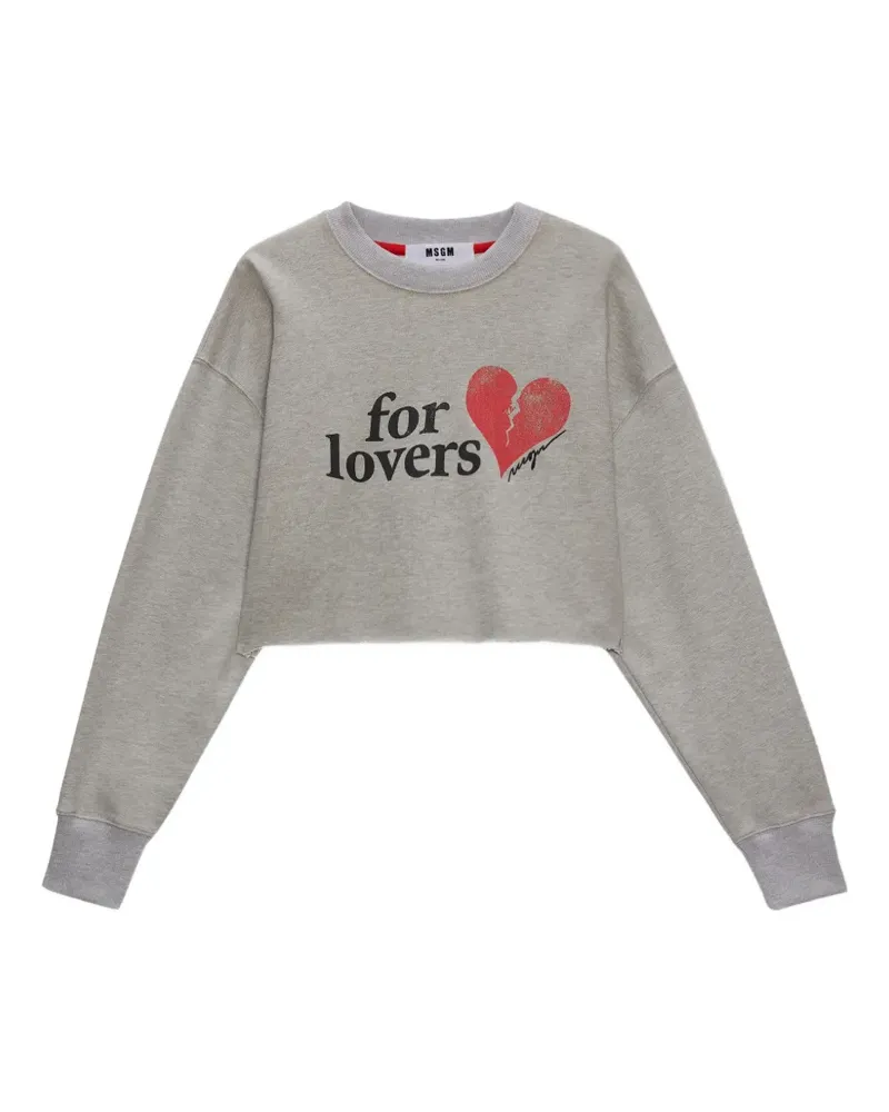 MSGM Heart Cropped-Sweatshirt - Grau Grau