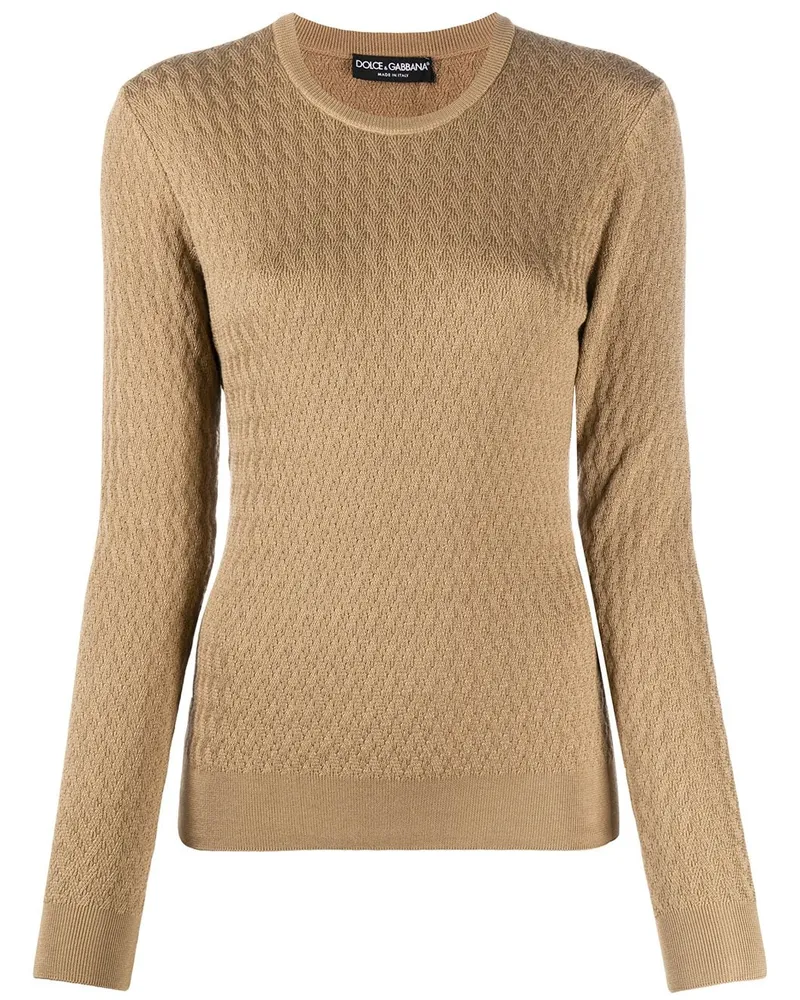 Dolce & Gabbana Pullover mit Zopfmuster - Nude Nude