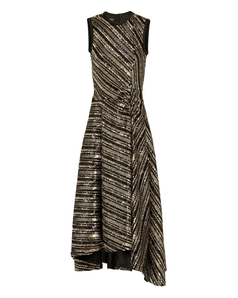 Giambattista Valli Asymmetrisches Kleid mit Paillettenstreifen - Schwarz Schwarz