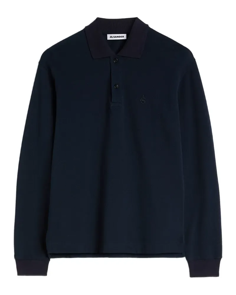 Jil Sander Poloshirt mit Monogramm-Stickerei - Blau Blau