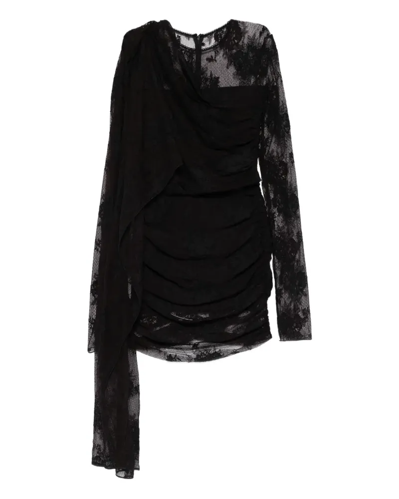 ANDAMANE Drapiertes Xenia Minikleid aus Spitze - Schwarz Schwarz